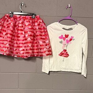The Children's Place Red Heart Pattern Skirt